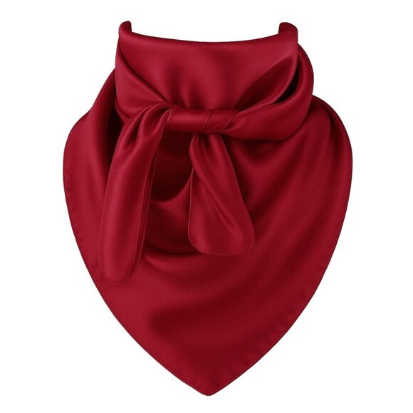 Burgundy Wild Rag Large Scarf 35x35" Satin Western Accessory Cowgirl or Cowboy - Picture 1 of 6